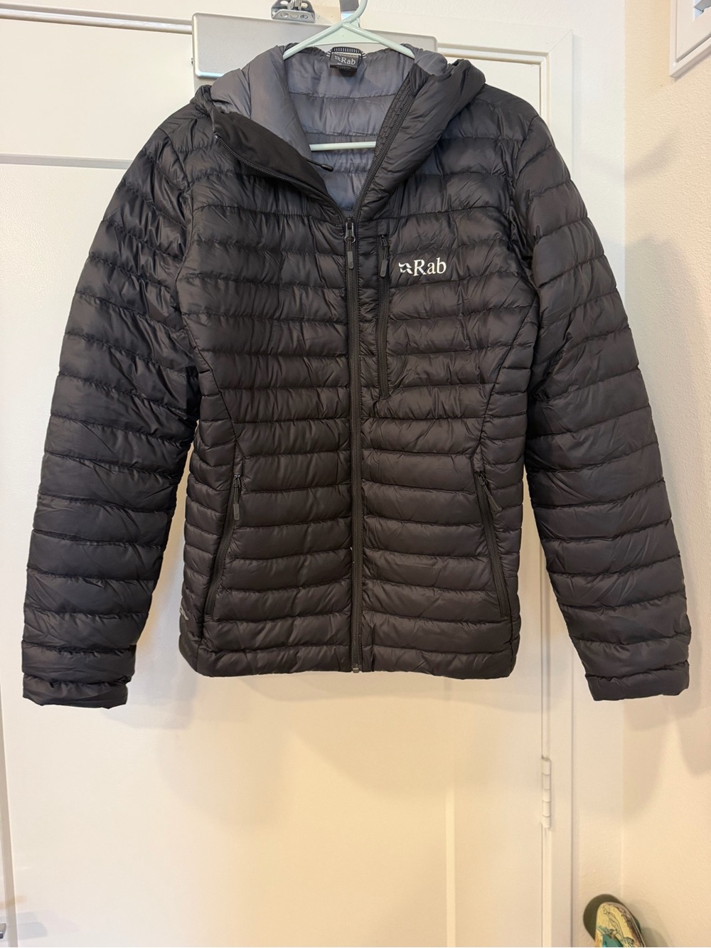 Rab Microlight Alpine Down Jacket Men’s Small Black Pertex Quantum Hooded